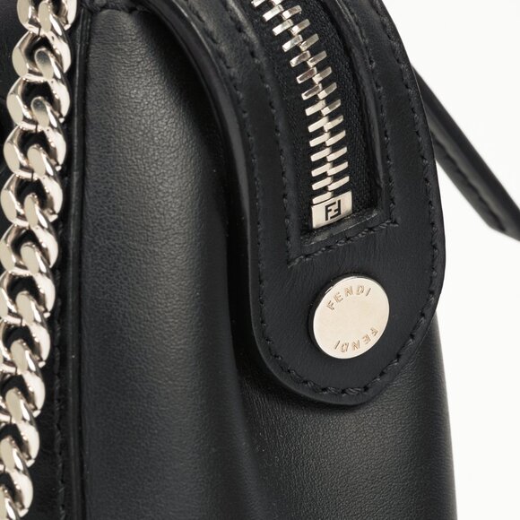 Fendi Dotcom Whipstitch Black Leather Satchel - Picture 9 of 14